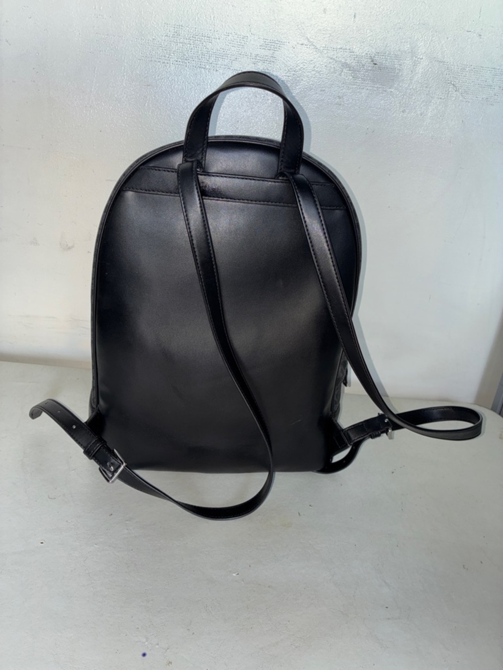 Michael Kors Black and Gray Signature MK Backpack - Picture 4 of 12